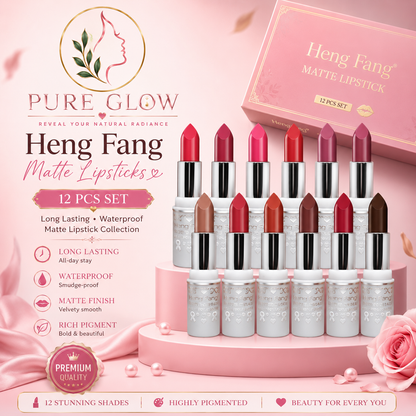 Heng Fang Matte Lipsticks - 12 Pcs
