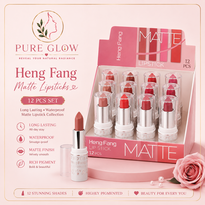 Heng Fang Matte Lipsticks - 12 Pcs