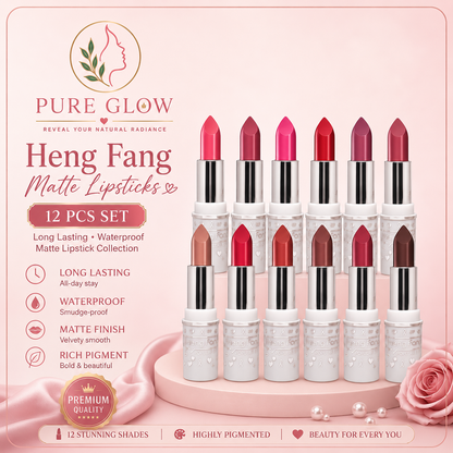 Heng Fang Matte Lipsticks - 12 Pcs