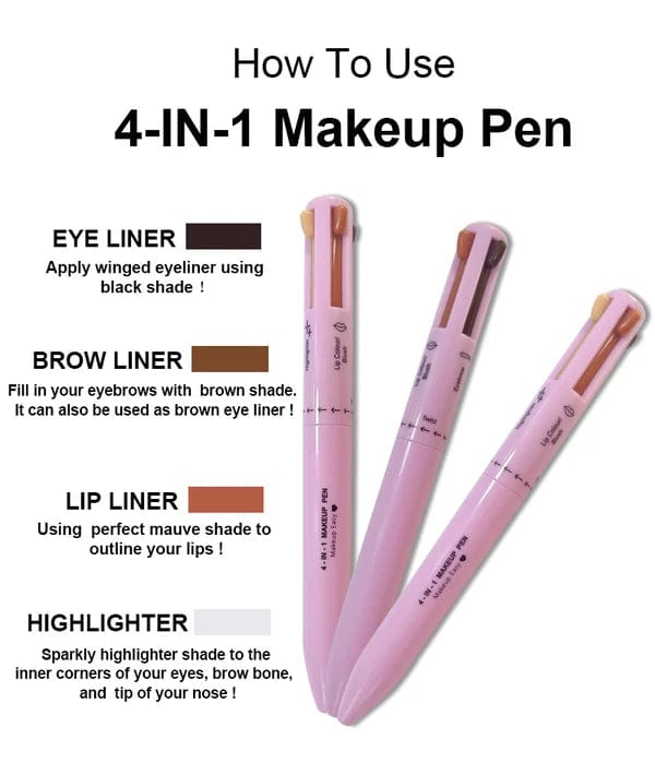 4 In 1 Makeup Pen - Waterproof Makeup Pen