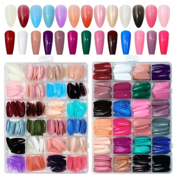 Fancy Artificial Nails – 576 Pcs